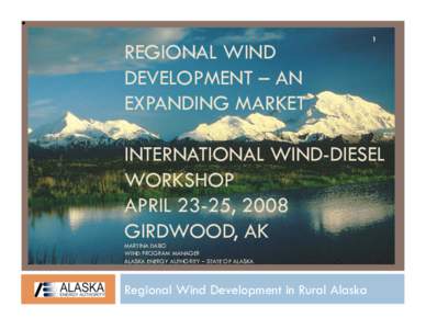 Regional Wind Development - An Expanding Market