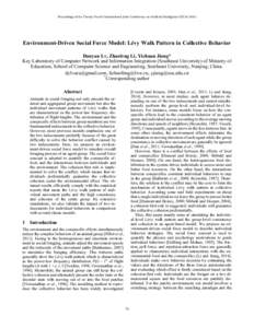 Environment-Driven Social Force Model: Lévy Walk Pattern in Collective Behavior