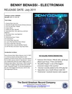Electroman / Electronic music / Music / Cinema / Italian music / Dhany / Benny Benassi discography / Double albums / Benny Benassi