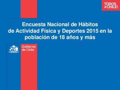 Encuesta Nacional de Hábitos de Actividad Física y Deportes 2015 en la población de 18 años y más Sobre la encuesta Objetivo: Identificar los hábitos de ejercicio físico y deportes de