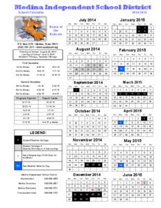 Medina Independent School District School Calendar[removed]July 2014