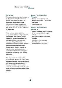 Conservation Guidelines Windows F orew ord  Summary of Conservation