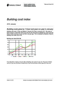 Prices and Costs[removed]Building cost index 2013, January  Building costs grew by 1.8 per cent year-on-year in January
