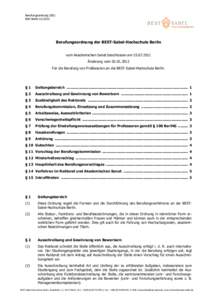 Berufungsordnung (BO) BSH BerlinBerufungsordnung der BEST-Sabel-Hochschule Berlin vom Akademischen Senat beschlossen am Änderung vom