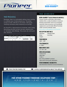 ELECTROLESS NICKEL  NOR-GUARD™ T HE OV ERV IEW THE PROCESS