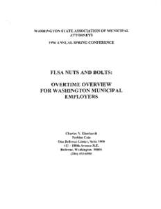 FLSA Nuts and Bolts: Overtime Overview for Washington Municipal Employers