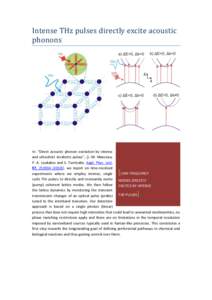 Intense THz pulses directly excite acoustic phonons In: “Direct acoustic phonon excitation by intense and ultrashort terahertz pulses”, [J.-M. Manceau, P. A. Loukakos and S. Tzortzakis, Appl. Phys. Lett.