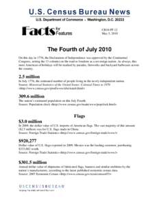 Facts for Features: Fourth of July 2010