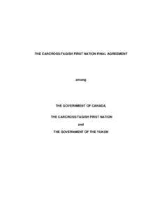 The Carcross/Tagish First Nation Final Agreement