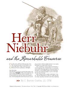 Herr Niebuhr and the Remarkable Traverse n November 2007, the following letter from Mr. George Huxtable was forwarded to me