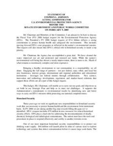 USEPA, OCIR, Statement of Stephen L. Johnson, Acting Administrator, USEPA Before the Senate Environment and Public Works Committee on February 9, 2005