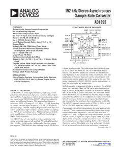 AD1895 192 kHz Stereo Asynchronous Sample Rate Converter Data Sheet (REV. B)