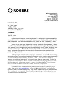 Microsoft Word - Letter from Rogers re porn spam.doc