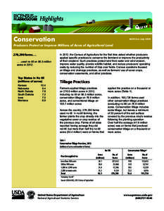 Highlights Conservation ACH12-6/July[removed]Producers Protect or Improve Millions of Acres of Agricultural Land