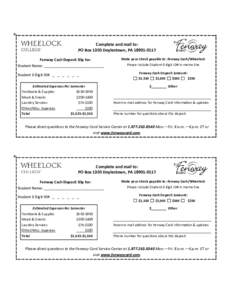 COF-Wheelock Deposit Slip