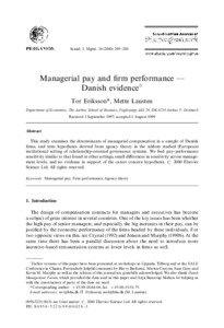 Scand. J. Mgmt[removed]}286  Managerial pay and 