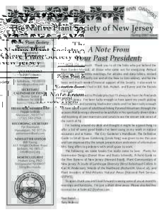 The Native Plant Society of New Jersey www.npsnj.org Native Plant Society Executive Board PRESIDENT