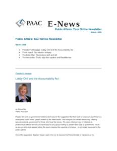 PAAC E-News, March • 2006