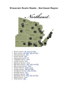 Wisconsin Rustic Roads - Northeast Region