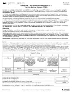 Schedule B – Non-Resident Contributions to a Tax-Free Savings Account (TFSA)