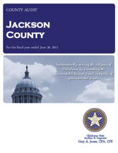 Lake Altus-Lugert / Property tax / Quartz Mountain Nature Park / Western Oklahoma State College / Jackson County /  Oklahoma / Geography of Oklahoma / Oklahoma / Oklahoma State Auditor and Inspector