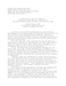 Disability Studies Quarterly Spring 2003, Volume 23, No. 2 pages[removed] <www.cds.hawaii.edu/dsq> Copyright 2003 by the Society for Disability Studies