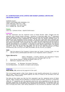 G.F. CONSTRUCTIONLIMITED AND RUDNAP (ZAMBIA) LIMITED AND UNITECHNA LIMITED SUPREME COURT CHAILA, MUZYAMBA AND LEWANIKA, JJ.S. 22ND JUNE AND 22ND JULY, S.C.Z JUDGMENT NO. 18 OF 1999)