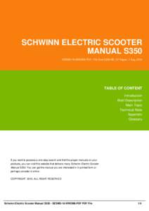 Mobility scooter / Schwinn Bicycle Company / Scooter