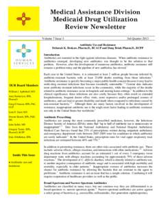 Medical Assistance Division Medicaid Drug Utilization Review Newsletter Volume 7 Issue 3  3rd Quarter 2013