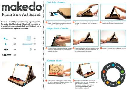 Makedo Pizza Box Art Easel instructions