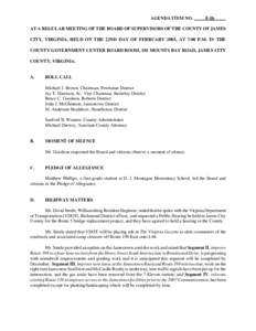 AGENDA ITEM NO.  F-1b AT A REGULAR MEETING OF THE BOARD OF SUPERVISORS OF THE COUNTY OF JAMES CITY, VIRGINIA, HELD ON THE 22ND DAY OF FEBRUARY 2005, AT 7:00 P.M. IN THE