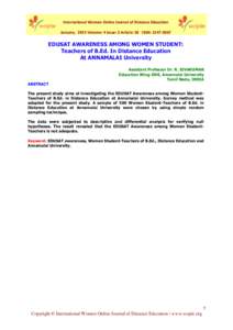 Educational technology / Knowledge / Annamalai University / Cuddalore District / Edusat / GSAT-3 / Bachelor of Education / Annamalai / Cognition / Education / Association of Commonwealth Universities / Education in Mexico