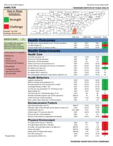2009 County Health Snapshot  Tennessee County Health Profile HAMILTON