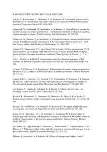 Metla: Kansainväliset ja kansalliset referoidut julkaisut 2009