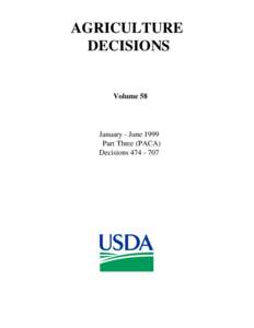 LIST OF DECISIONS REPORTED, Jan - June, [removed]PACA