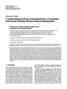 A Tandem Repeat in Decay Accelerating Factor 1 Is Associated with Severity of Murine Mercury-Induced Autoimmunity