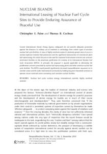 NPR 17.3: Nuclear Islands: International Leasing of Nuclear Fuel Cycle Sites to Provide Enduring Assurances of Peaceful Use