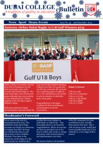 DUBAI COLLEGE eBulletin A tradition of quality in education News Sport House Events 