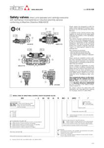 www.atos.com  Table E110-15/E Safety valves direct, pilot operated and cartridge execution with mechanical microswitches or inductive proximity sensors