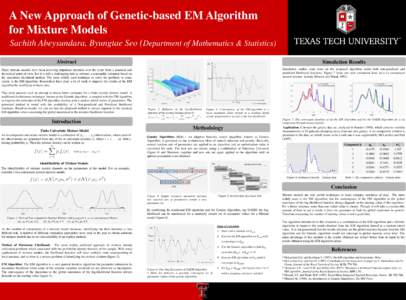 A New Approach of Genetic-based EM Algorithm for Mixture Models Sachith Abeysundara, Byungtae Seo (Department of Mathematics & Statistics) Abstract  Simulation Results