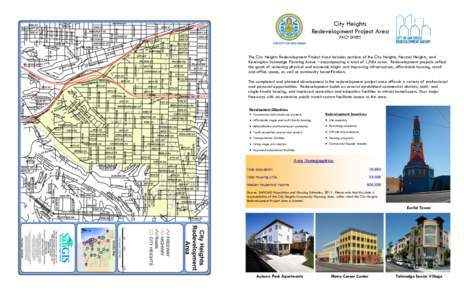 City Heights Redevelopment Project Area FACT SHEET The City Heights Redevelopment Project Area includes portions of the City Heights, Normal Heights, and Kensington-Talmadge Planning Areas – encompassing a total of 1,9