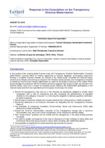 Environmental economics / Social responsibility / Financial services / Business ethics / Sustainability / Environmental /  Social and Corporate Governance / Global Reporting Initiative / Socially responsible investing / Corporate governance / Business / Financial economics / Finance