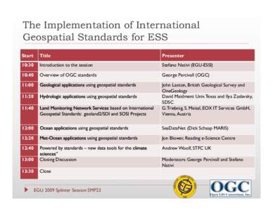 The Implementation of International Geospatial Standards for ESS Start  Title 