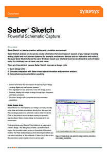 Datasheet  Saber Sketch ®  Powerful Schematic Capture