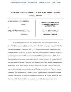 Cooper v. Oklahoma / Insanity defense / Dale A. Kimball / Legal burden of proof / Godinez v. Moran / Dusky v. United States / Brian David Mitchell / United States Supreme Court cases involving mental health / Law / Competency evaluation / Forensic psychology