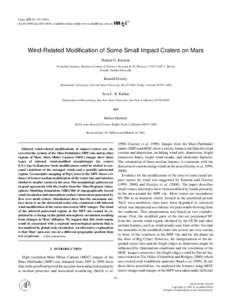 Icarus 153, 61–[removed]doi:[removed]icar[removed], available online at http://www.idealibrary.com on Wind-Related Modification of Some Small Impact Craters on Mars Ruslan O. Kuzmin Vernadsky Institute, Russian Academ