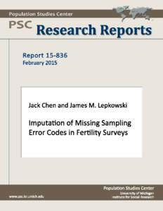 Imputation of Missing Sampling Error Codes in Fertility Surveys