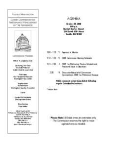 STATE OF WASHINGTON  AGENDA CITIZEN COMMISSION FOR PERFORMANCE MEASUREMENT