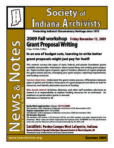 Society of  Indiana A rchivists Society of Indiana Archivists
