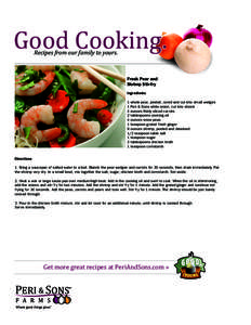 Good Cooking. Recipes from our family to yours. Fresh Pear and Shrimp Stir-fry Ingredients